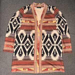 Fashion Express Aztec Geometric Western Patterned Cardigan